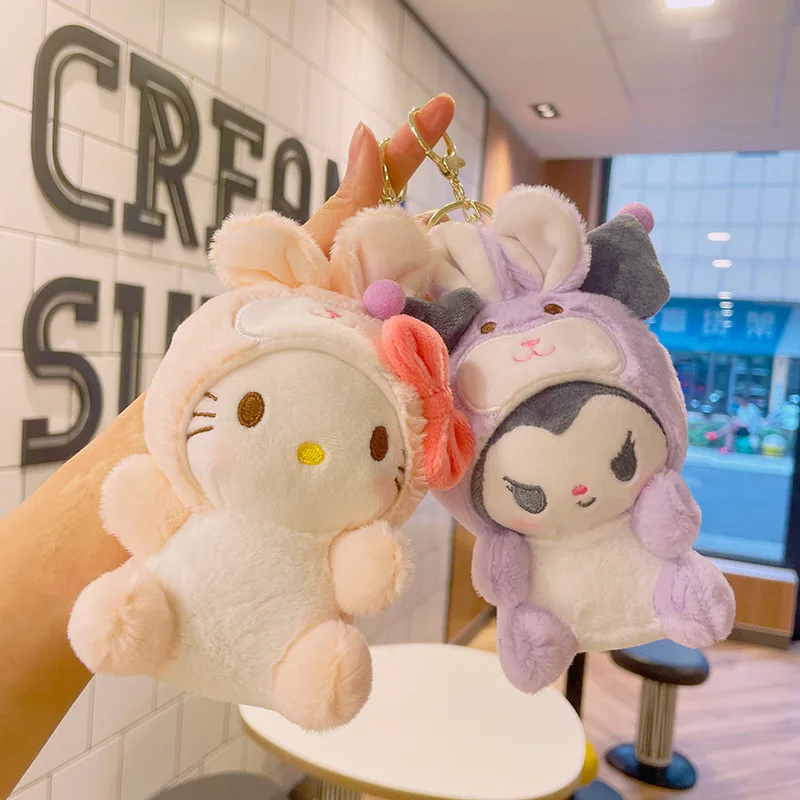 

8CM Sanrio Kawali Kuromi Hello Kitty My Melody Cinnamoroll Pillow Plush Toys Anime Kid Dolls Cartoon Collection Room Decoration