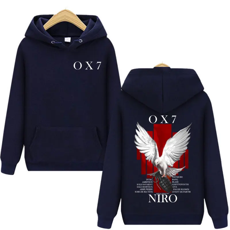 Rapper Niro OX7 Álbum Merch Hoodie Homens Mulheres Roupas Hip Hop Moda Moletons com Capuz de Alta Qualidade Fleece Pulôveres de Grandes Dimensões