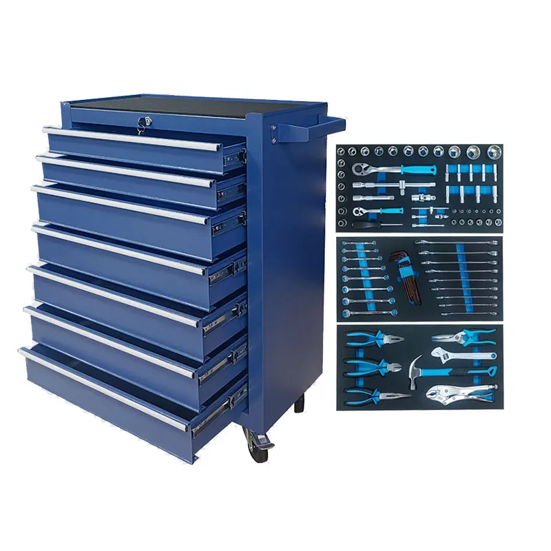 Simple Appearance 7 Drawers Tool Trolley With 83pcs Tools In EVA Foam Tray