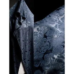 Acetic Acid Brocade Silk Satin Imitation Silk Dark Flower Texture Ethnic Style Horse Face Skirt Chinese Clothing Designer Fabric