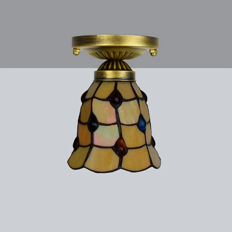 Tiffany 6-inch 15CM stained glass corridor balcony small ceiling light