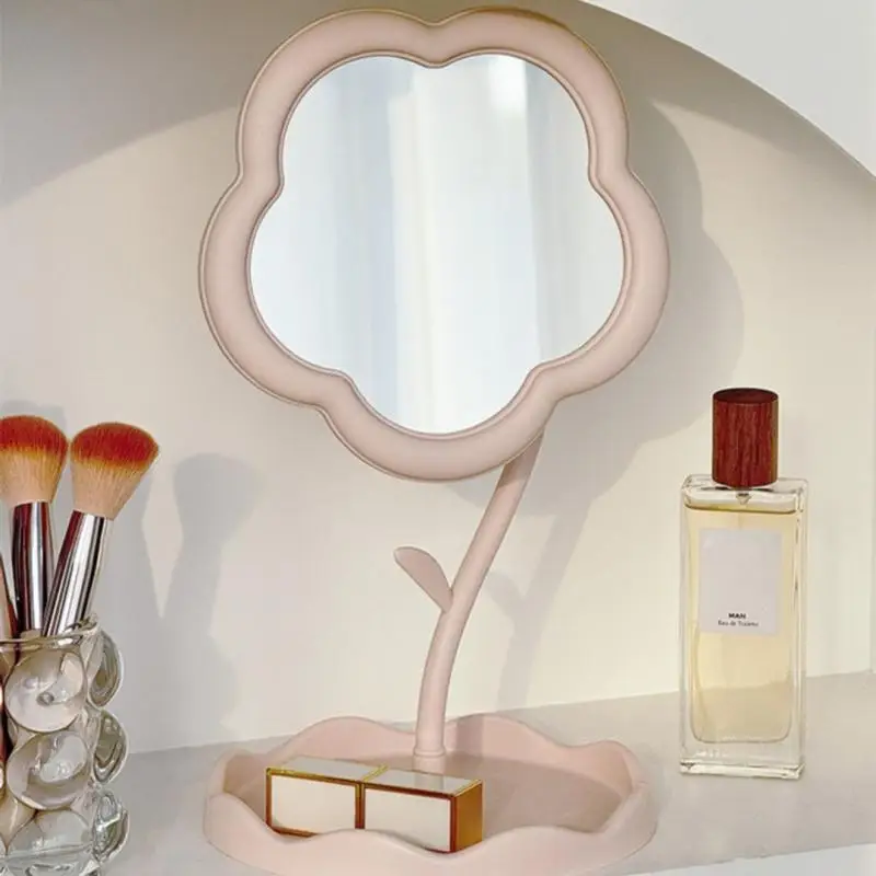 1-teiliger Make-up-Spiegel in Blumenform, dekorative Spiegel mit Schmuck, Haarschmuck, Tablett, Tischspiegel, Heimdekoration