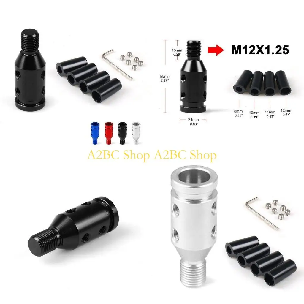 

A2BC Car Manual Gear Shift Knob Adapter 12x1.25mm Shifters Aluminum Gear Shift Knob
