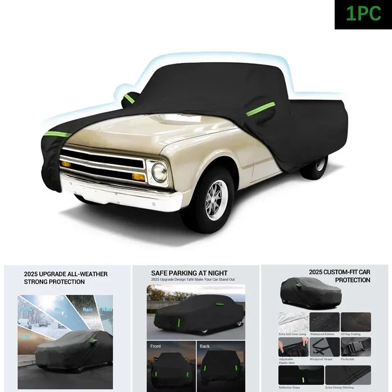 

Waterproof Car Covers Outdoor Truck Cover with Zipper with Wind Sun UV and Dust Protection For Chevrolet C10 C20 K10 1960-1991