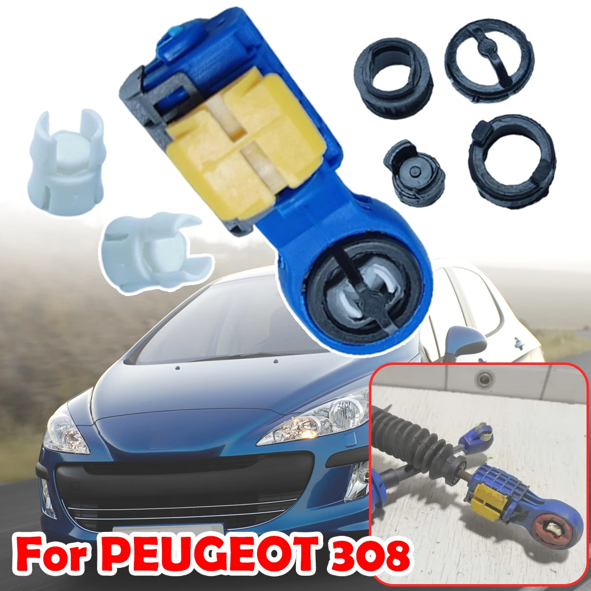 

For PEUGEOT 308 i (3A,4C) 1.6 2007-14 Gearbox Shift Lever Cable End Linkage Connector Adapter Selector Buckle Replacement Parts