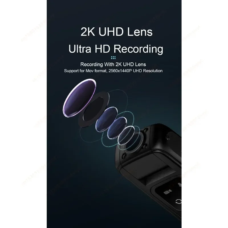 كاميرا صغيرة واي فاي 2K HD IR للرؤية الليلية مسجل فيديو الشرطة 180 °   عدسة قابلة للدوران، مشبك خلفي محمول، كاميرات فيديو IP رياضية خارجية