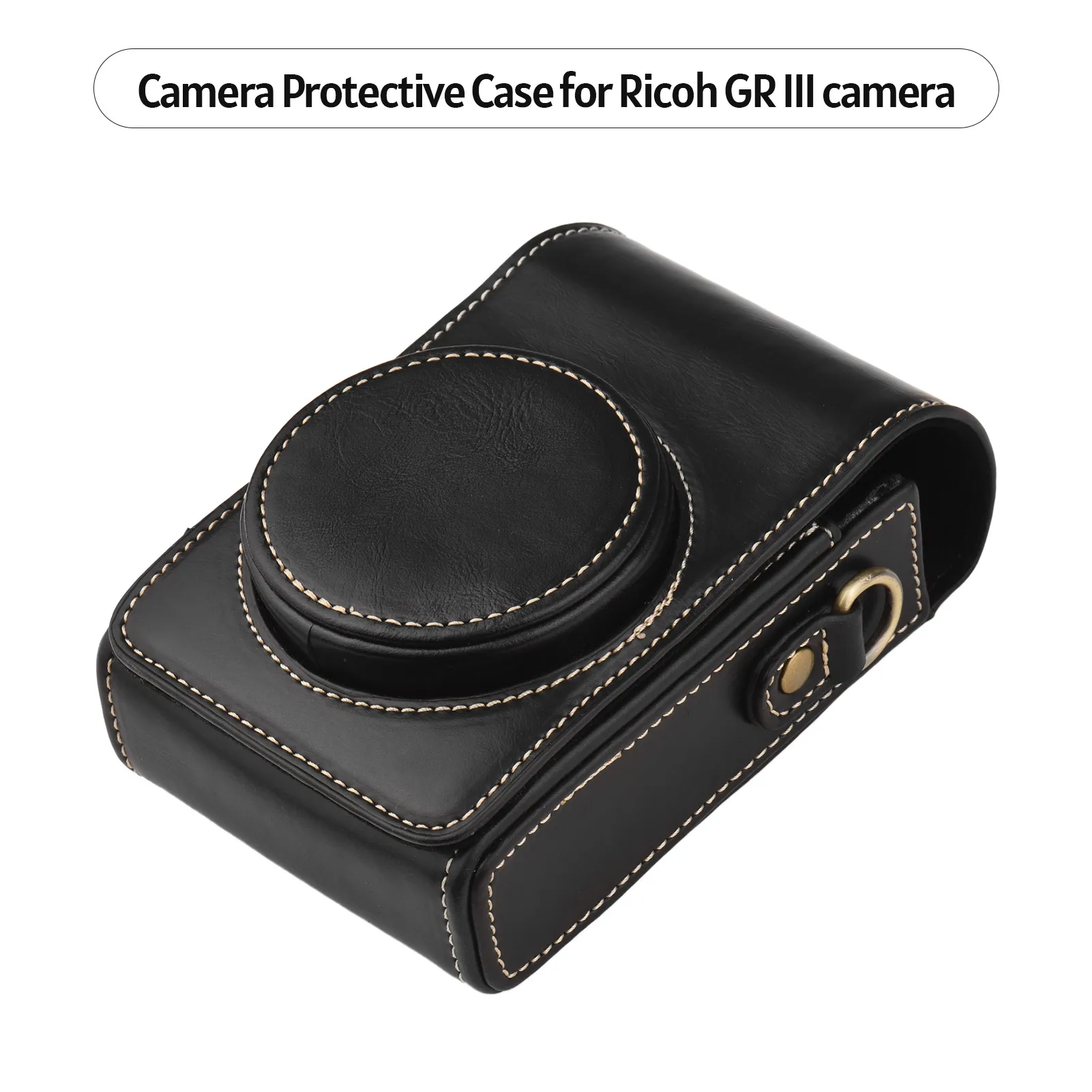 Portable Camera Case Carry Bag Synthetic Leather with Shoulder Strap Replacement for Sony RX100/ RX100 II~VII/ ZV1 for Ricoh GR2