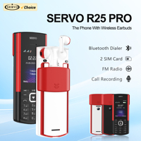 SERVO R25 PRO Feature Mobile Phone 2G GSM Bluetooth Dial Call Recording MP3 Player Senior Telephone Built in Bluetooth Earphones