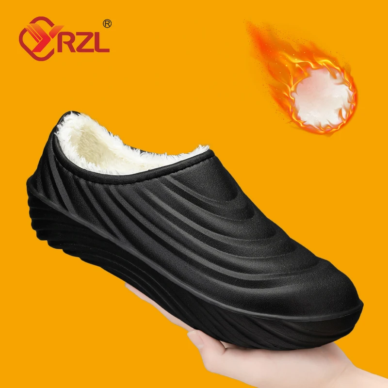 Men's Chef Shoes Home Slippers Lazy Shoes for Men 2024 Winter Women Thick Sole Casual Walking Anti Slip and Oil Proof Work Shoes