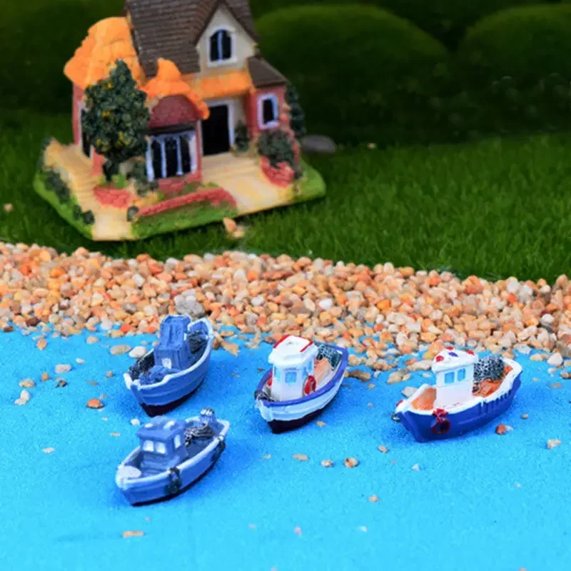 Newly Miniature Mini Boat Model Fishing Ship Toy DIY Craft Home Tabletop Decoration  Sailing Speedboat Decor Toys Decoration