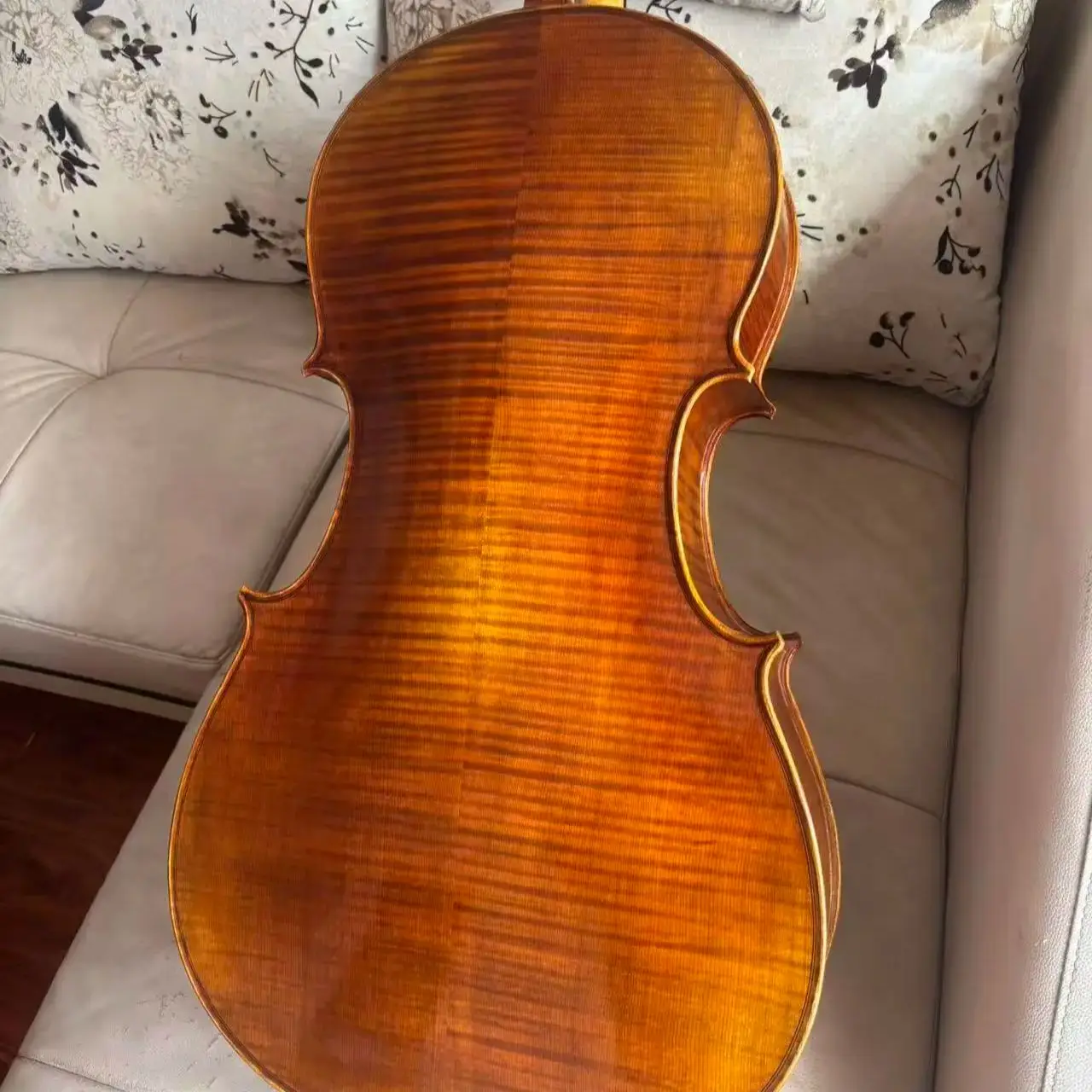 professional level handmade antique Cello 4/4 Natural Flamed maple solid wood Spruce top Panel cello Musical Instruments