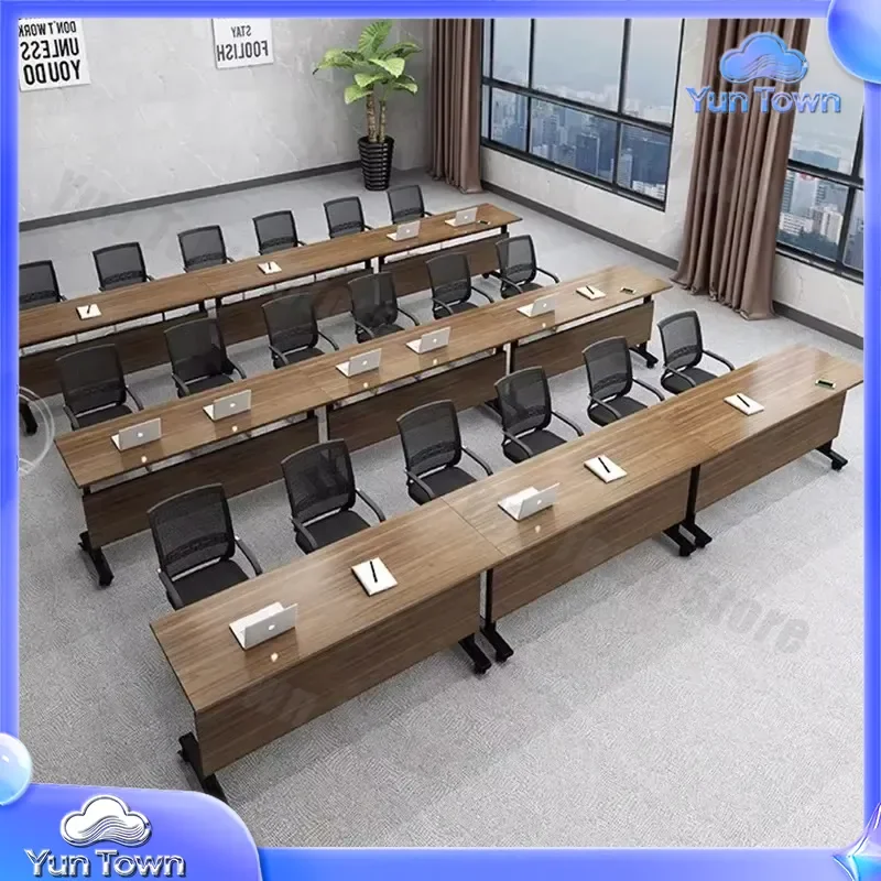for 2026 modern folding table for meeting room training school conference office executive computer desk foldable with drawer