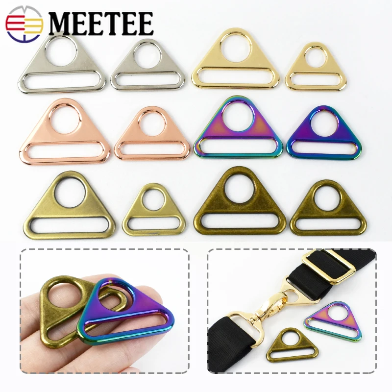 

5/10P Meetee Metal O D Ring Buckle 20-50mm Adjust Slider Clasp Bra Anti-skid Hook Bag Strap Webbing Clasps Hardware Accessories