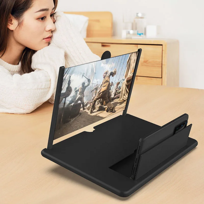 

12 Inch Multi Functional HD Mobile Phone Screen Video Magnifier Screen Amplifier For Phone Holder Enlarged Screen Phone Stand