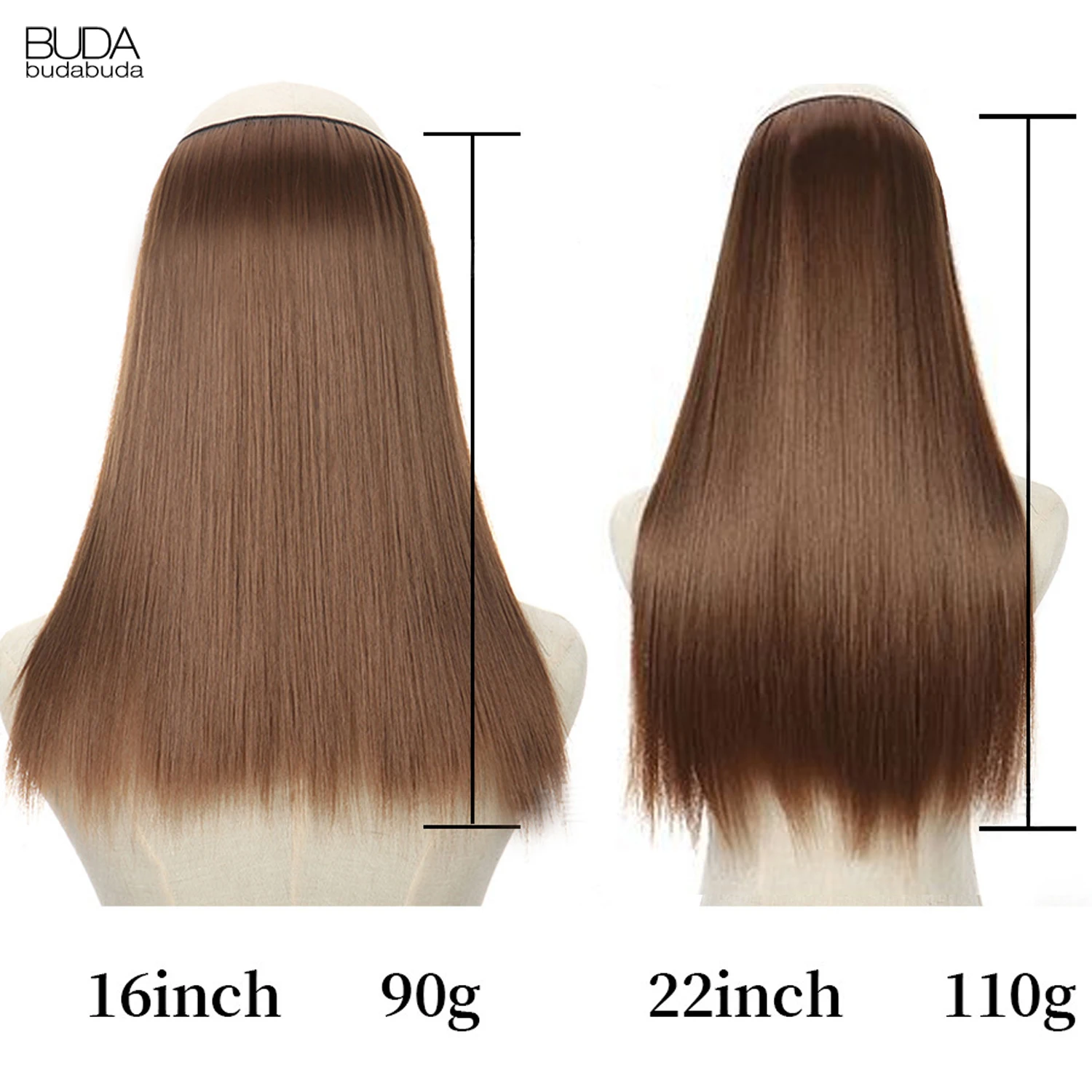 Synthetic Fish Line Hair Extensions Ombre Natural Blonde Black Long Straight High Tempreture Fiber One Piece Fake Hairpiece Hair