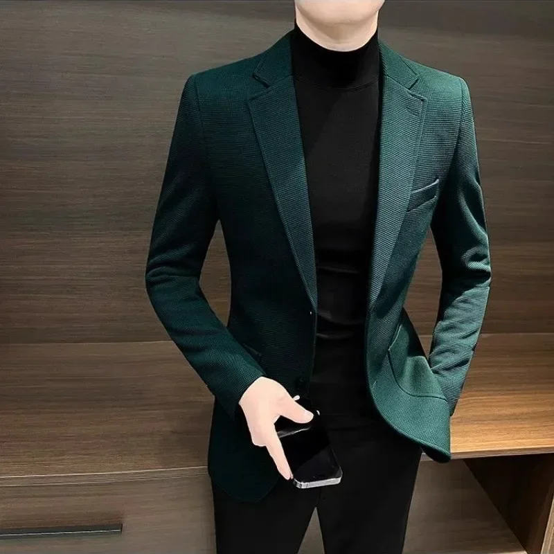 Spring Autumn Blazers Jacket for Men New In Man Coat Cold Aesthetic Korean Reviews Many Vintage Cheap Clothes Offer Casual Sale