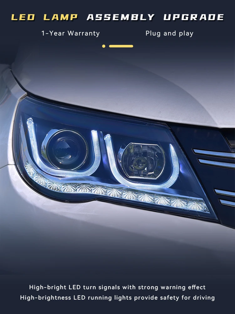 Head Lights For Volkswagen VW Tiguan 2009-2012 LED Auto Headlight Assembly Upgrade Bicofal Lens Blink Signal Lamp Tool Accessory
