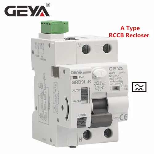 Imagen 2 del producto GEYA tipo A RCD reiniciador automático disyuntor diferencial 40A 63A 30mA 100mA 300mA interruptor de seguridad 220V