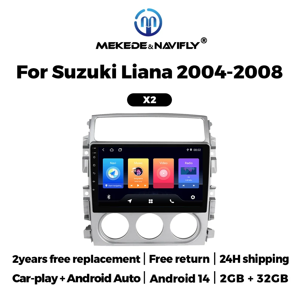 

MEKEDE 9 дюймов для Suzuki Liana 2004-2008 Android14 беспроводная автомобильная игра автоматическая Wi-Fi автомобильная GPS-навигация интеллектуальная автомобильная машинная система