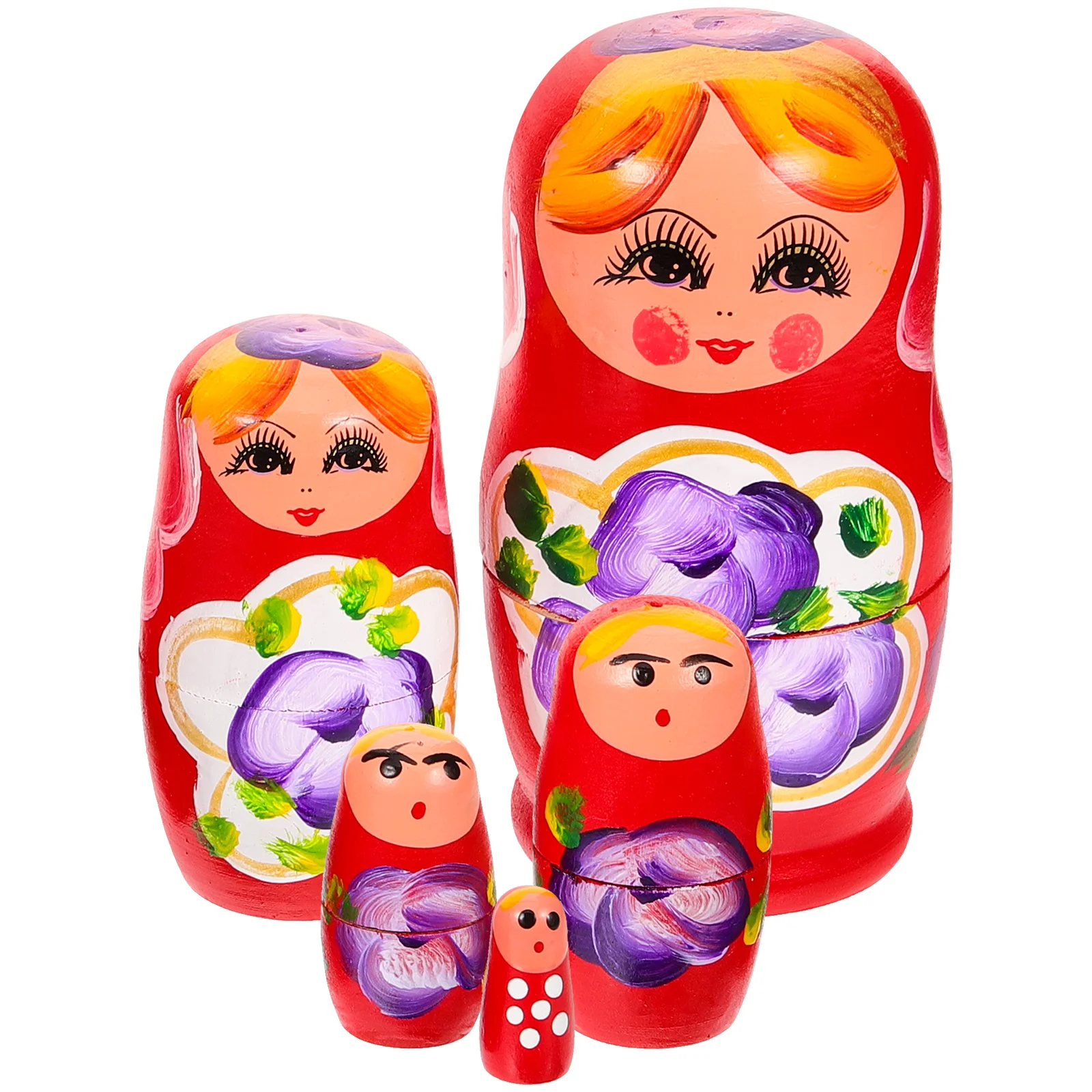 Matryoshka kayu liontin kerajinan bersarang ornamen rumah boneka anak perempuan