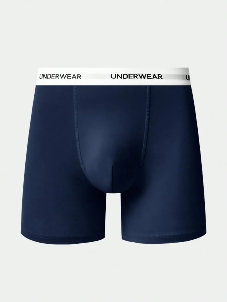 

Mens Long Leg Boxer Briefs With Woven Letter Waistband