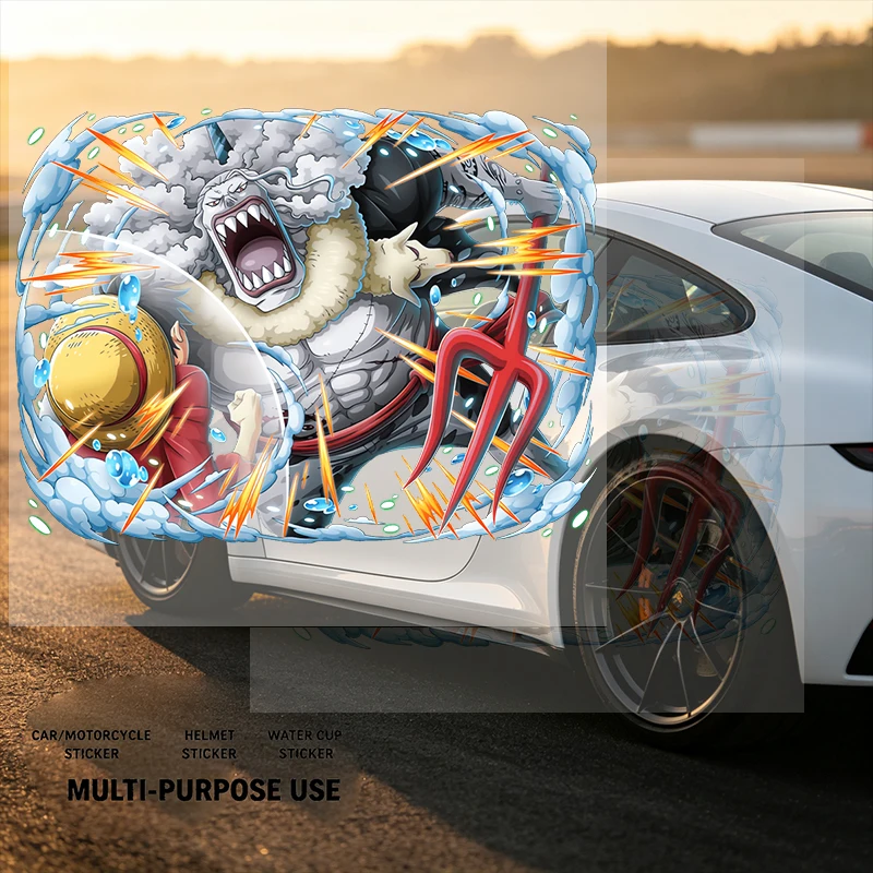 Car Stickers 3D Anime Pirate Vinyl Decal Waterproof Die Cut Bubble Free for Car Body Helmet Laptop Tablet Auto Decor