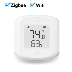 Tuya Smart WiFi/Zigbee Temperature and Humidity Sensor Indoor Hygrometer Thermometer with LCD Display Support Alexa Google Home