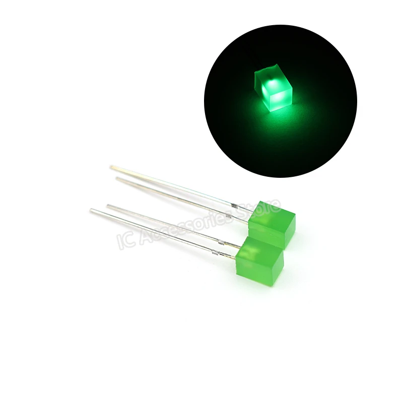 100pcs 5X5X7 emerald green light LED light-emitting diode 5*5*7 green light bead highlight square diode