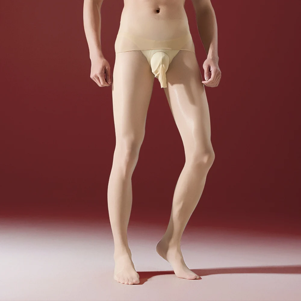 

Сексуальные мужские 0D тонкие колготки, прозрачные колготки, масляные глянцевые блестящие U-образные выпуклые колготки с мешочком, одежда для геев, колготки