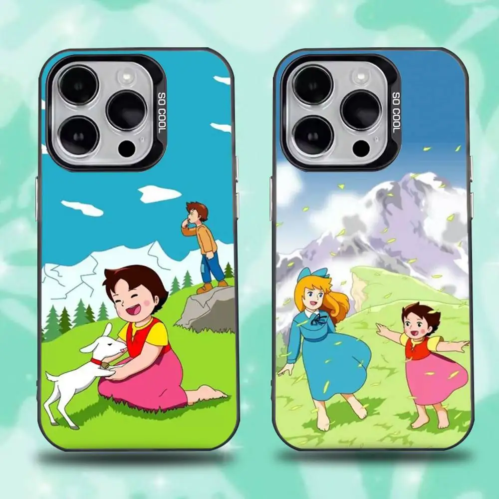

H-heidi Cartoon Phone Case For iPhone 16,15,14,13,12,11,Mini,Pro,E,SE4,XS,MAX Black Candy Matte Cover