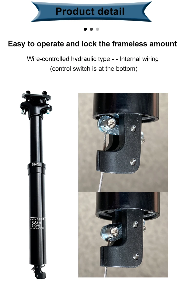 KS EXAForm 860i 30.9 31.6mm Hydroyl Sattelstütze, höhenverstellbar, Dropper-Sattelstütze mit interner Kabelführung, Fernbedienung und Federung – Detail 8