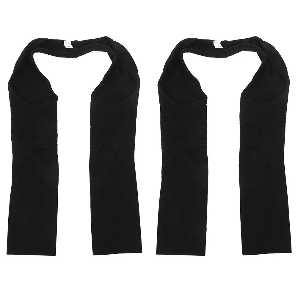 

2Pcs Women Arm Shaper Sleeves Elastic Long Sleeve Arm Slimmer Shapewear Sun Protection Covers for Sports Office Daily Wear