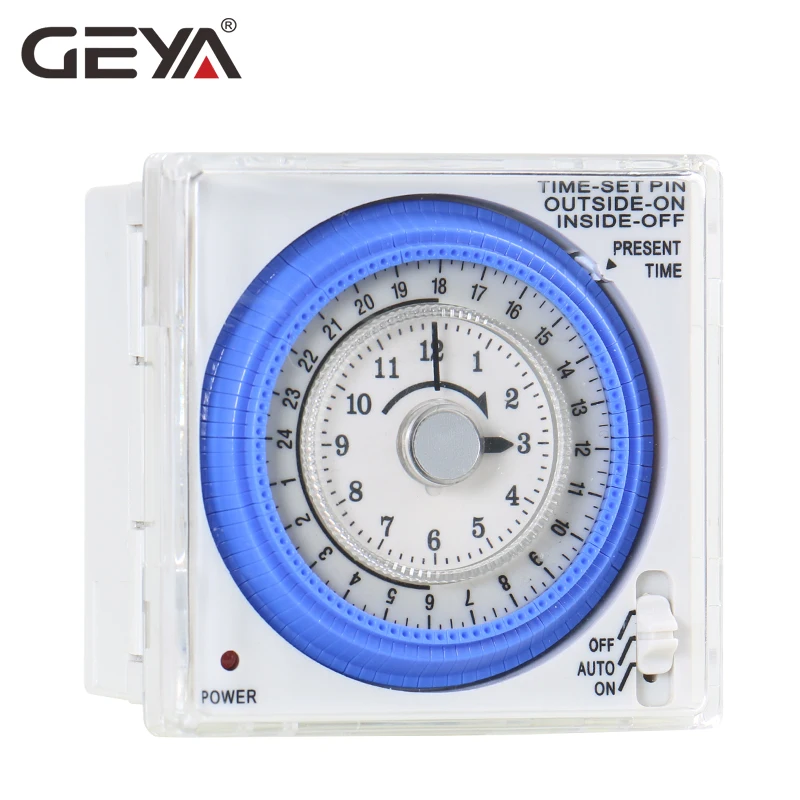 GEYA TB37 Mechanical Din Switch Timer 110V OR 220V 15 Minute Adjustable Timer Manual or Automatic Control