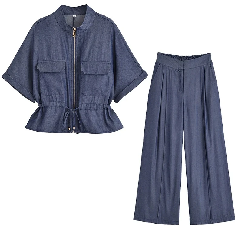 

Женская одежда, повседневные брюки, комплекты из 2 предметов для женщин, рубашки с короткими рукавами, брюки с высокой талией, женский комплект из двух предметов