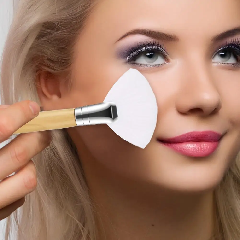 4 Uds. Cepillo abanico Facial mango de madera accesorios de maquillaje para mujer cerdas suaves y esponjosas herramientas de cepillo aplicador de arcilla de barro Facial