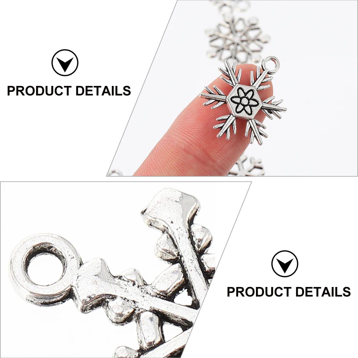 

White Christmas Decorations Snowflake Pendant Jewelry Making Accessory Bead Metal Charms Miss