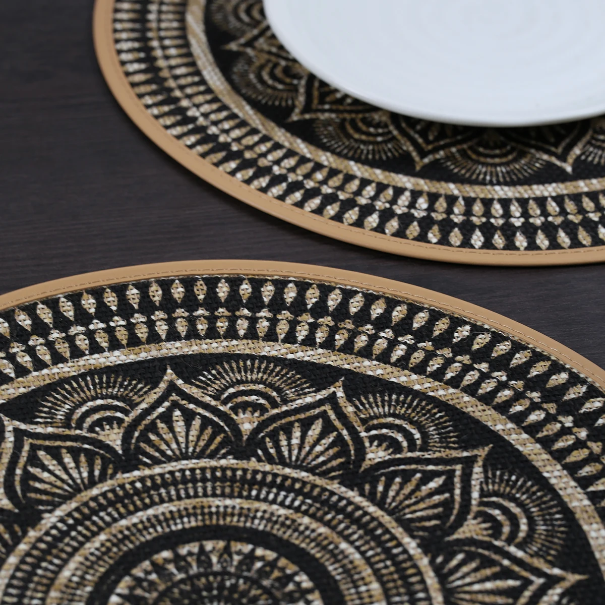 6Pcs Natural Vintage Jute Woven Placemats Bohemian Style Party Party Decoration Hanging Wall Decoration Mat Vase Mat