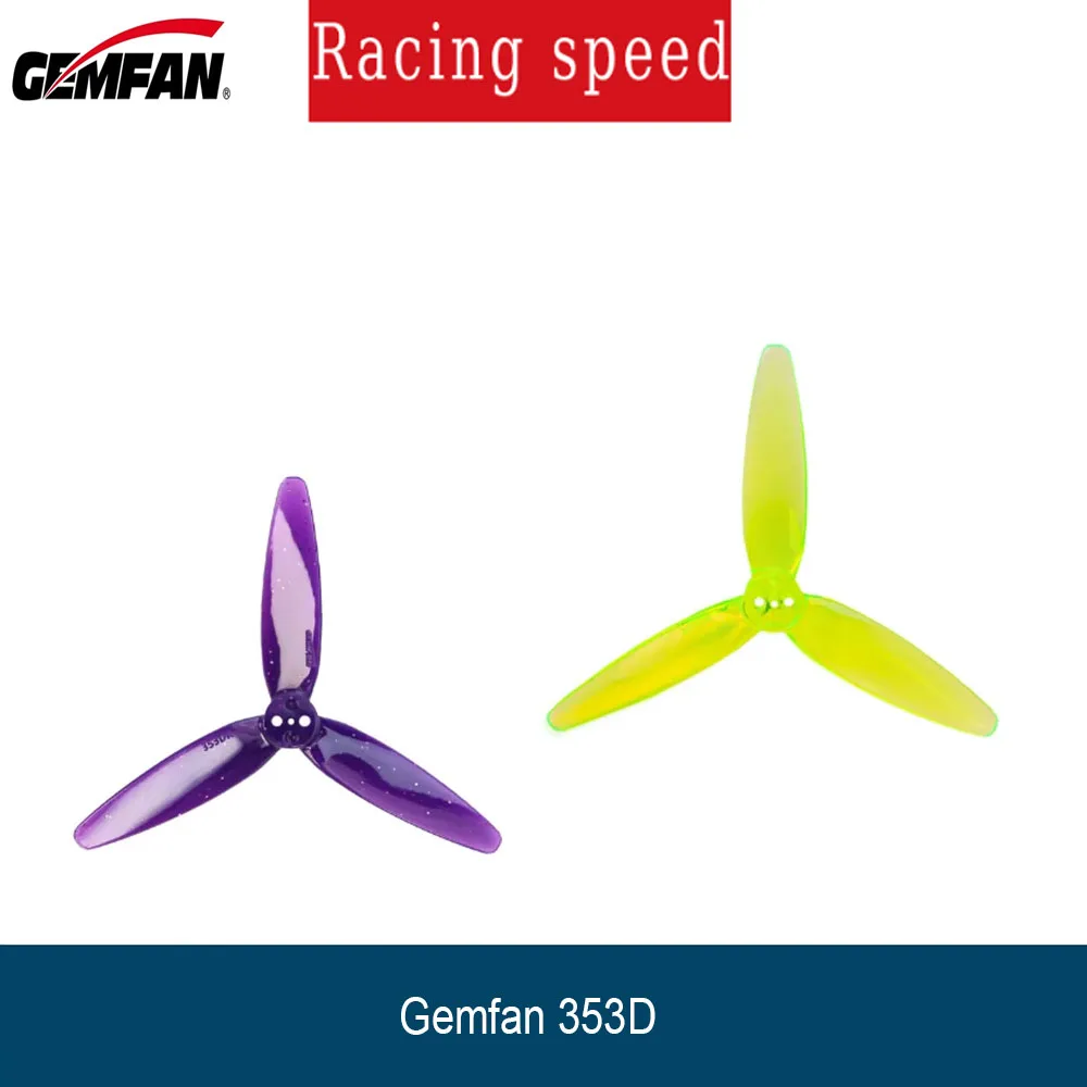 2 paires d'hélices Gemfan 353D 3D à 3 pales, 1.5mm, 3 trous pour Drones de course Freestyle à double rotor de petite taille