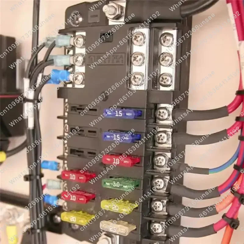 AC54-Car Boat Fuse Box Holder 5026 ST Blade Fuse Block 32V100A 12 Circuit With Ground And Cover