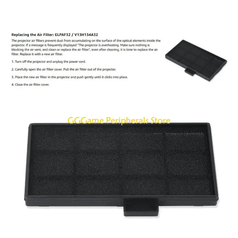 U55B Maintenance Filter Screen, Rectangular 14 x 9 ABS Frame Part with Pull Handle for Routine Equipment Service