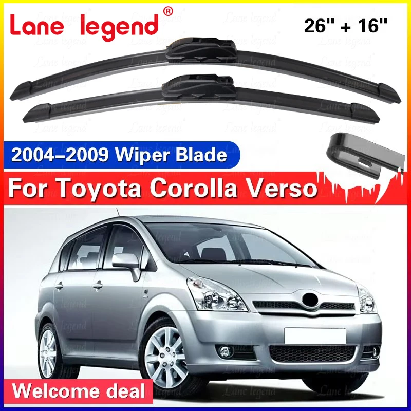 Auto Wischer Klinge Für Toyota Corolla Verso 2004-2009 Windschutzscheibe Gummi Refill Frontscheibe Wischer 26 "+ 16" auto Zubehör