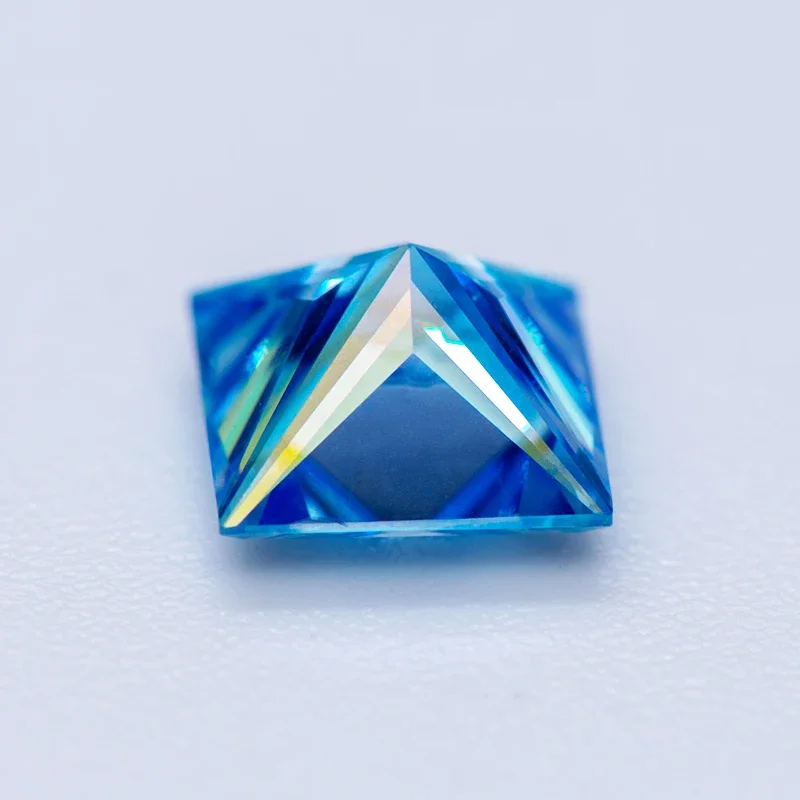 Moissanite Stone Ice Blue Color Princess Cut VVS1 with GRA Certificate for Gemstone Charms Beads Top Jewelry Making Materials