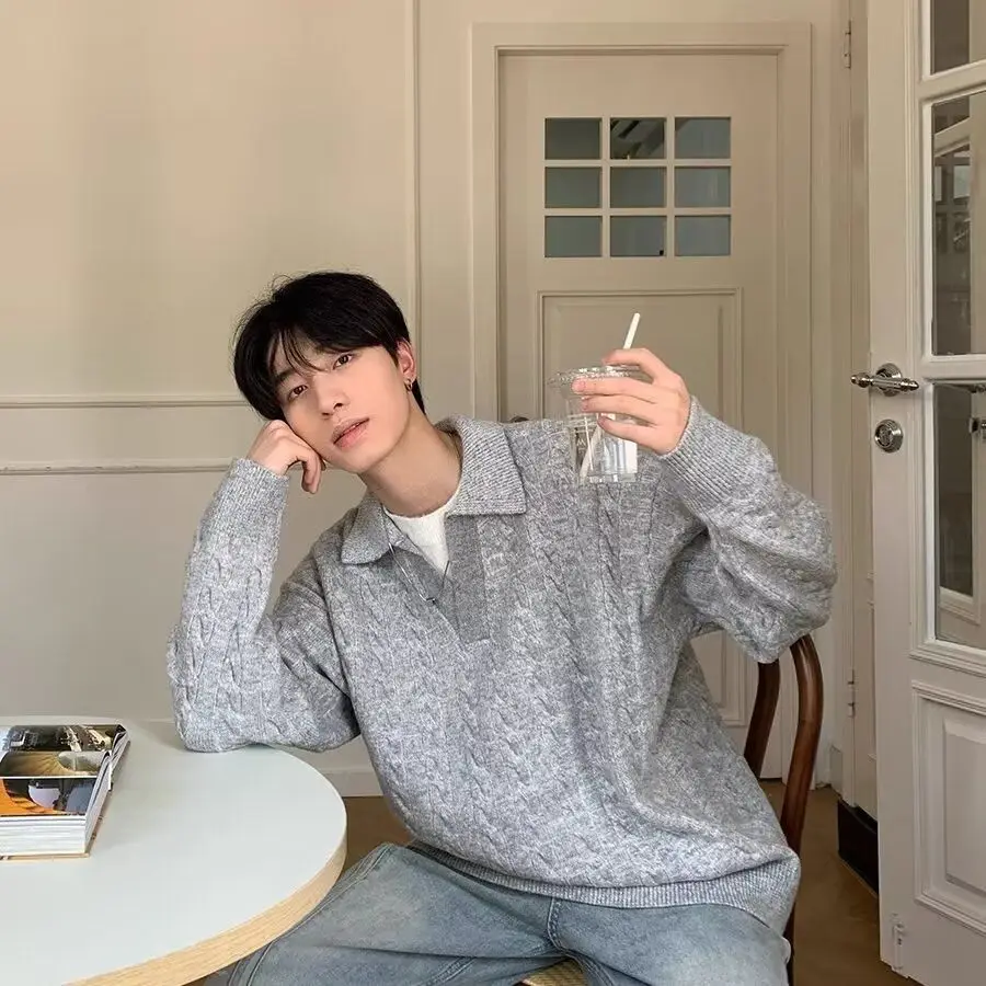 

Серый вязаный топ с длинными рукавами, модный повседневный универсальный топ, утягивающий фигуру, оверсайз, простой в сочетании, в уличном стиле, из полиэфирного волокна, молодежная одежда