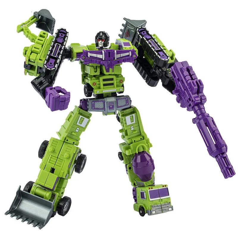 YUEXING Devastator G1 Transformation Masterpiece Action Figure Toy 91610 6IN1 Anime Model 27cm Height Deformation Car Robot