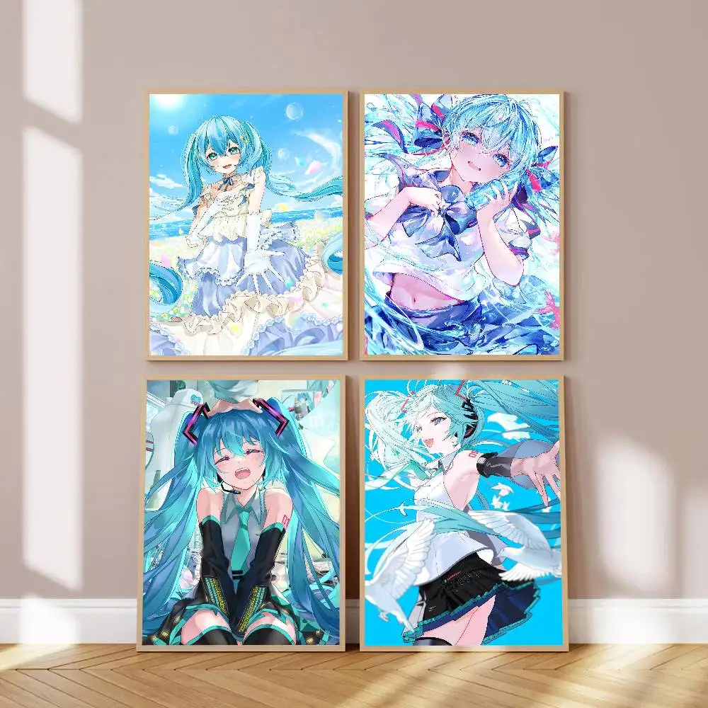 1 قطعة Hatsune Miku Vocaloid شخصية المشارك عالية الجودة طباعة مقاوم للماء جدار الفن ملصق لشريط غرفة المعيشة ديكور هدية