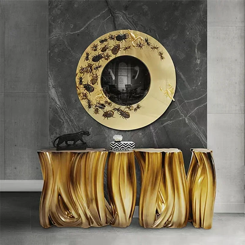 Boca Do Lobo Italian Style Fiberglass Console Table Modern Light Luxury Entryway Hallway Decorative Artistic Furniture