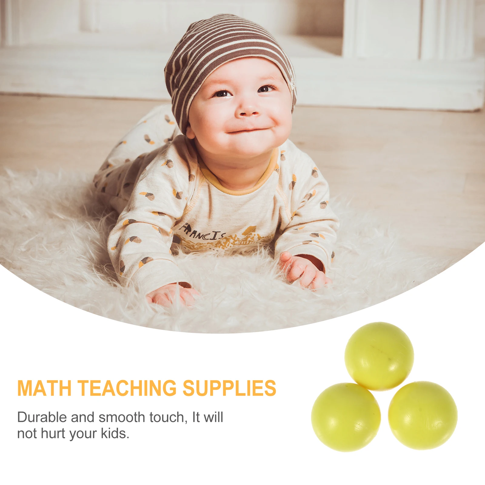 

100 Pcs Tiny Balls Plastic Baby Toys Probability Learning Toos Inflatable Yellow
