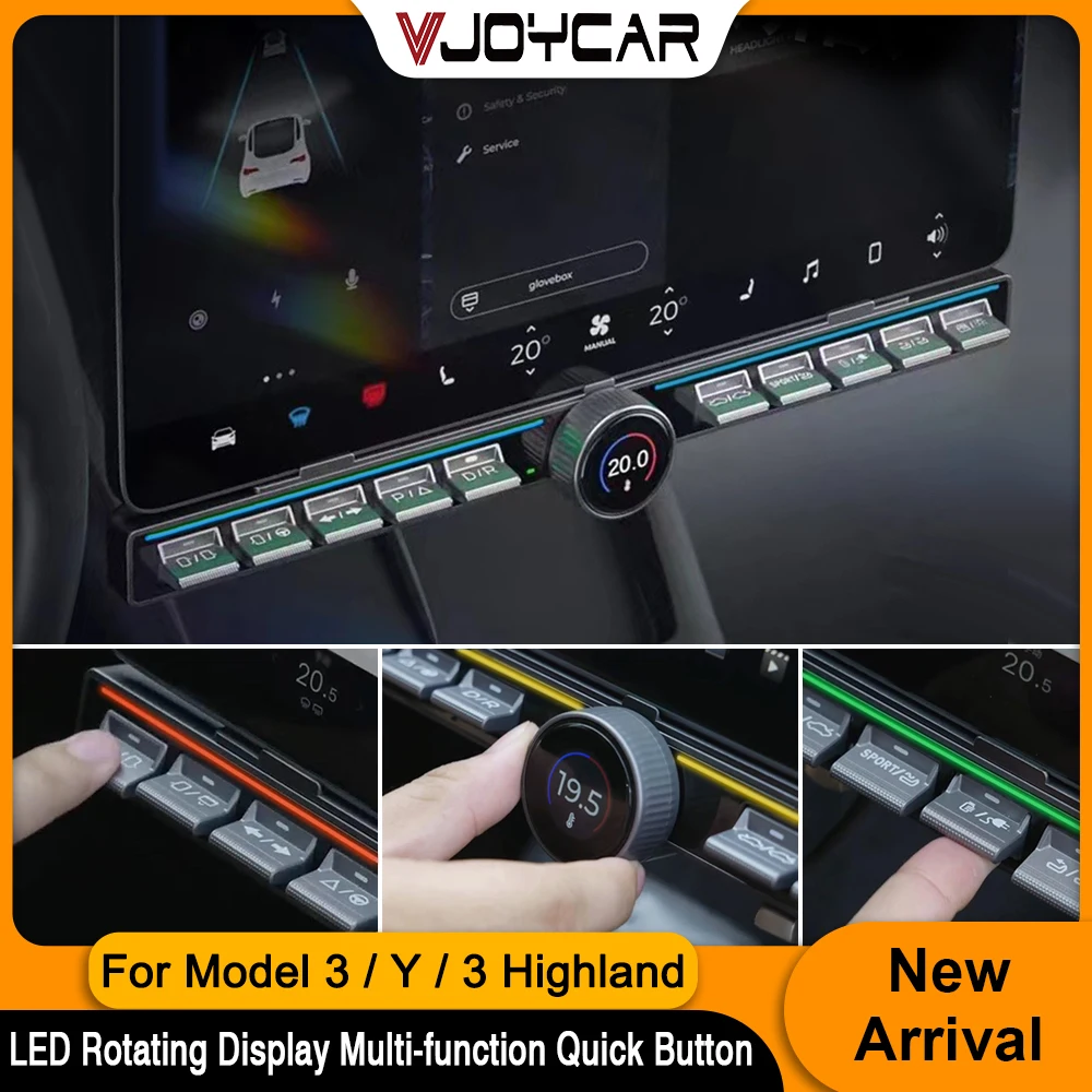 Newly Upgrade Multi-function Buttons for Tesla Model 3/Y/3 Highland Colorful Panel Central Display Control Button