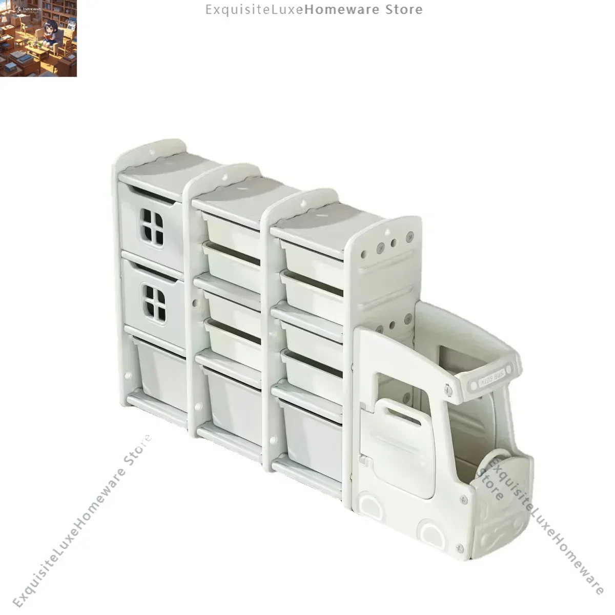 

Kuqi Children's Toy Storage Rack Large Capacity Simple Household Baby Sorting Cabinet Furniture Kids Room Storage cabinets