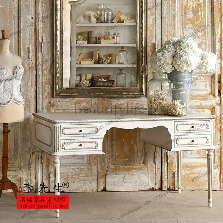 

yj57 French solid wood antique computer desk office writing desk